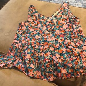 Euc Loft Floral Peplum Blouse - image 1